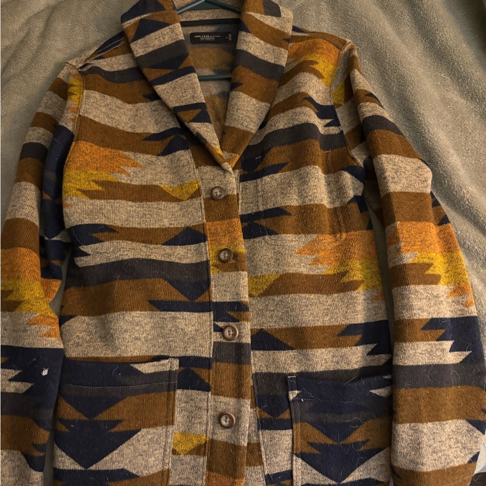 Multicolor Geometric Wool Jacket - Men's small